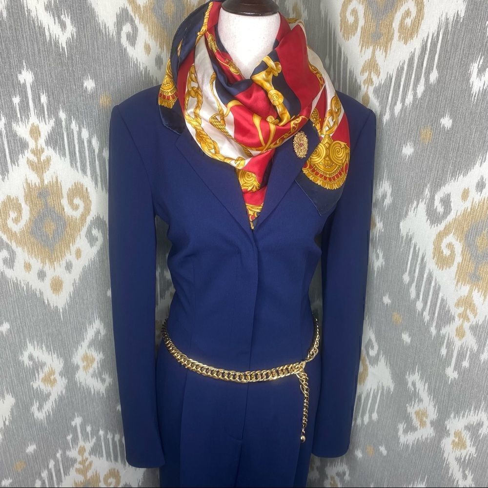 RalphLauren Collection * Bright Navy Stretch Wool Boiler-Suit Jumpsuit